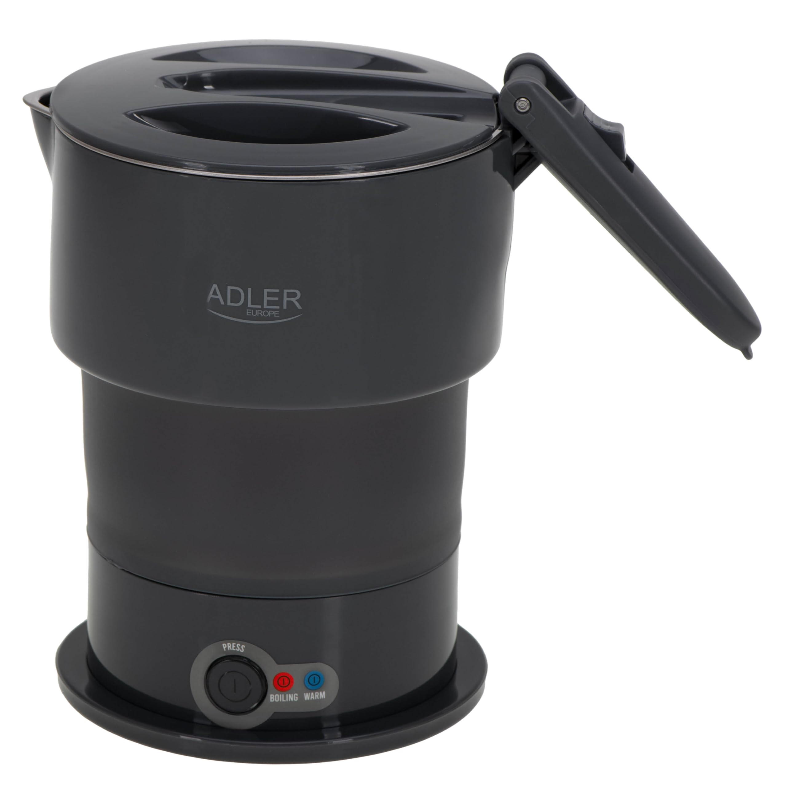 Adler Hervidor de Viaje Eléctrico AD 1377, 2 Modos de Calentamiento, Portátil con Bolsa de Transporte, Acero inoxidable, Capacidad máxima de 0,​6 L, Negro