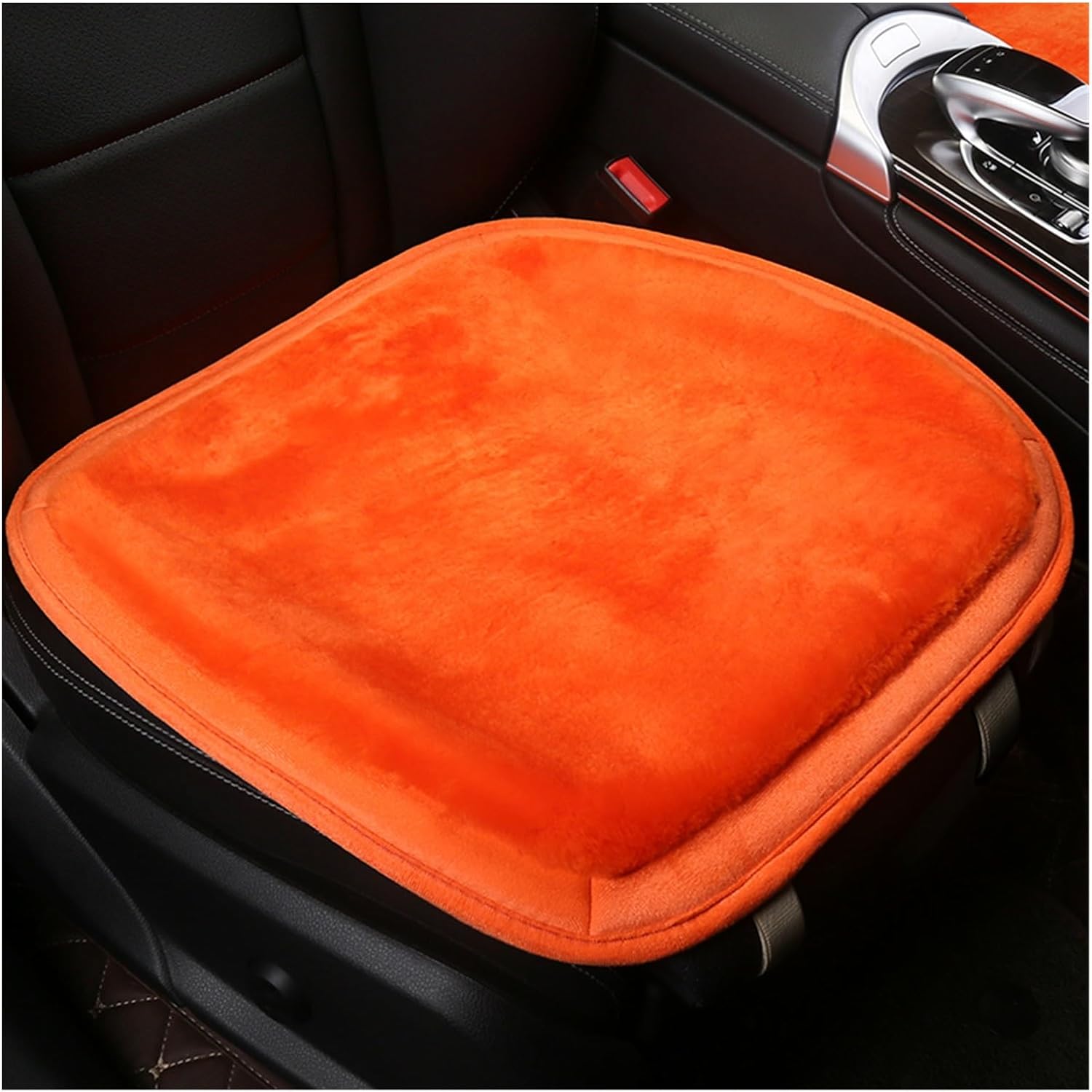 QQLADY X Fabric Wool Seat Cushion Integrated Warm Short Plush Car Winter Car Seat Cushion X (Color : C)