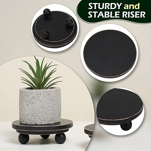 Vista 58 de Defined Deco Mini elevadores para exhibición, elevadores de madera para decoración, pedestales redondos pequeños de 5 pies (juego de 2, blanco)