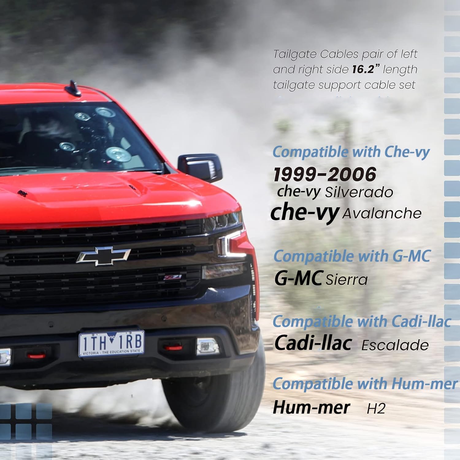 MAYITOP Tailgate Cables Compatible with Che-vy Silverado 1999-2006, G-MC Sierra 1999-2006,16637944 16637945 88892972 88892973, 88980509 88980510 GM1920102 GM1921102