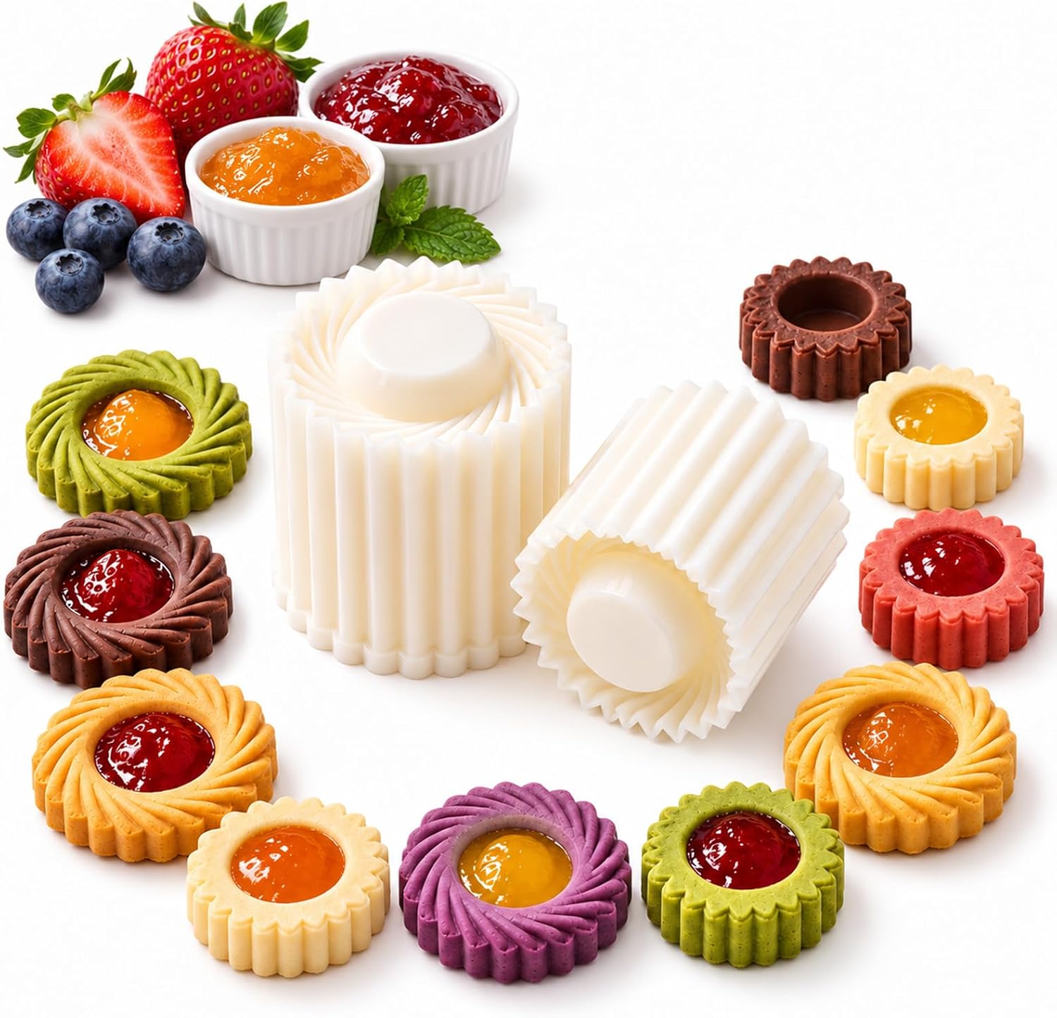 Sunflower Patterned Round Hand-Press Mooncake Double Ended Pastry Mold