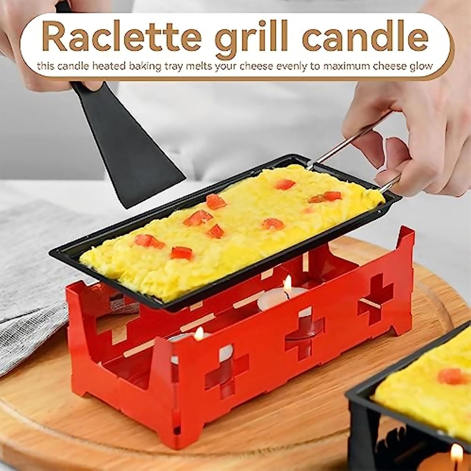 Non-Stick Cheese Melter, Portable Candlelight Cheese Melting Pot, Non-Stick Cheese Melter Grill Baking Pan