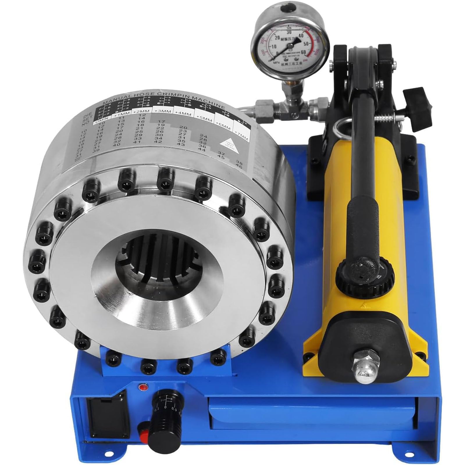 Tragbare Schlauchpresse, handgeführte Hydraulikschlauchpresse, tragbare Schlauchpresse mit 7 Matrizensätzen, für Bagger, Automobile, Landmaschinen und Rohrleitungen