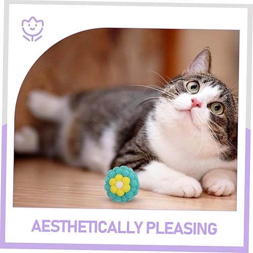 Miniatura 8 de Happyyami 10pcs Cat Balls with Built-in Bells Soft Colorful Fuzzy for Indoor Cats and Small Dogs Sturdy Interactive Chewing to Stimulate Hunting