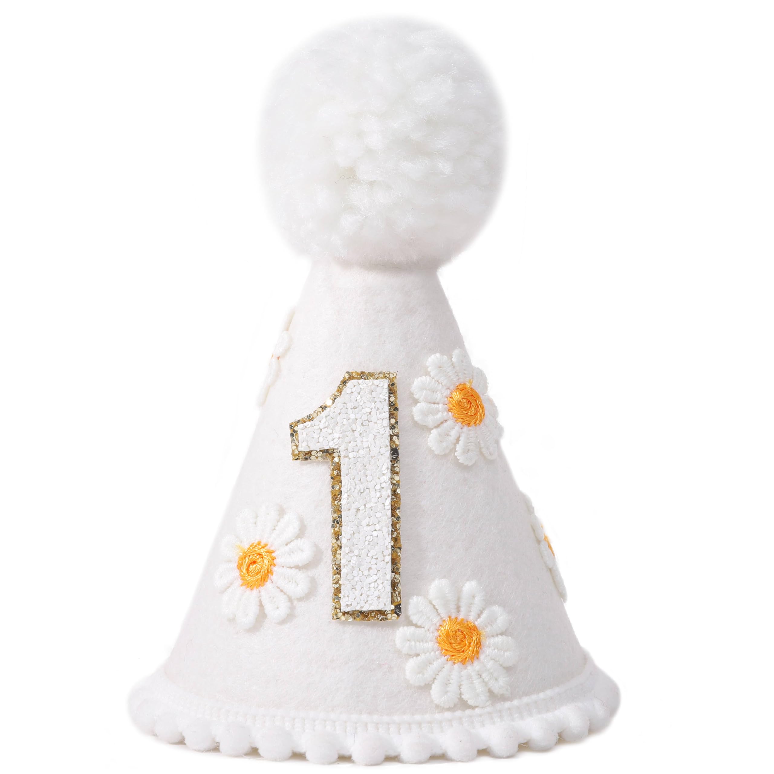 LINGANA First Birthday Hat - Baby Party Decor, Photo Booth Outfit for Girl or Boy