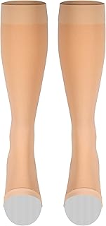 NuVein Medical Compression Stockings, 30-40 mmHg Support, Women & Men Knee Length, Open Toe, Beige, Small