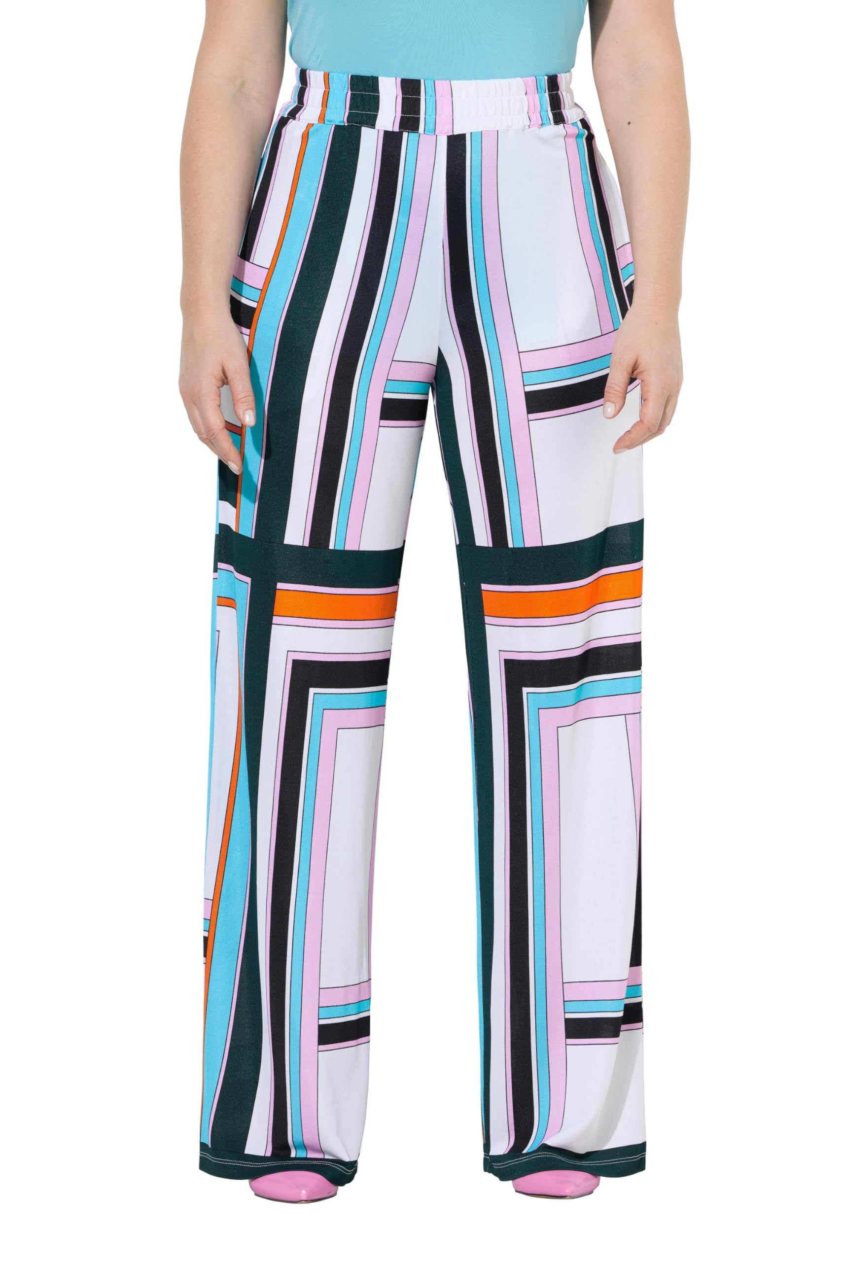 Ulla Popken Damen große Größen Übergrößen Plus Size Slinky-Piqué-Hose 846655
