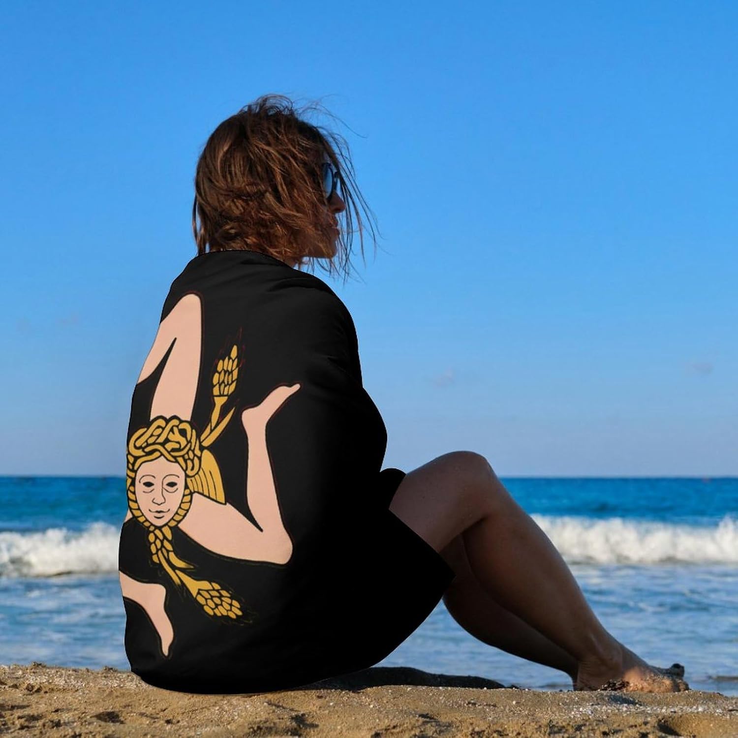 Sicilian Flag Oversized Beach Towel Soft Absorbent Pool Bath Swim Towels for Adults Travel Vacation Gifts 130x80cm