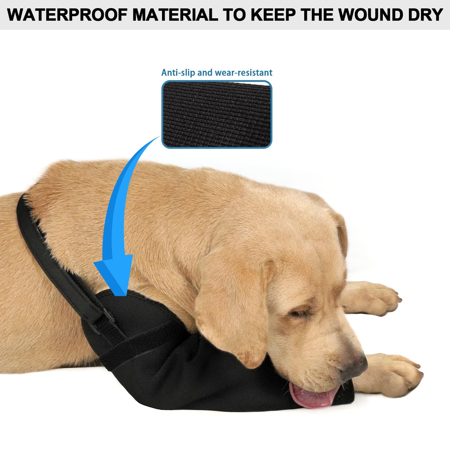 Manicotto per il recupero del cane, alternativa al collare a cono, spessore 2,5 mm, impermeabile, resistente all'abrasione, lavabile, previene leccare/mordere e mantiene le ferite asciutte