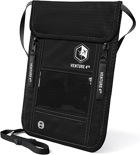 Vista 40 de Venture 4th bolsa de cuello de viaje con traba RFID, gris), V4-01-NP-GR