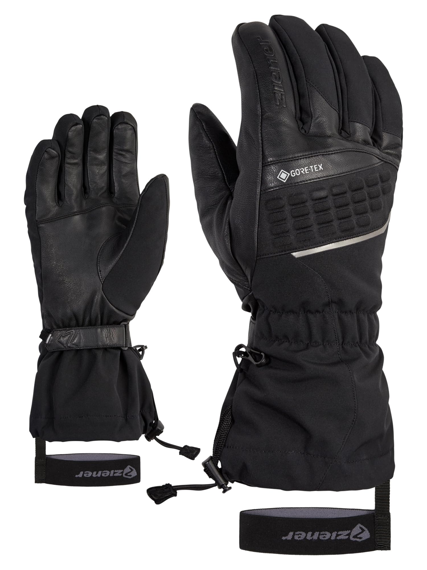 Ziener Men's Gastil Ski Gloves/Winter Sports Gore-Tex Long Cuff PFC Free Black 8.5