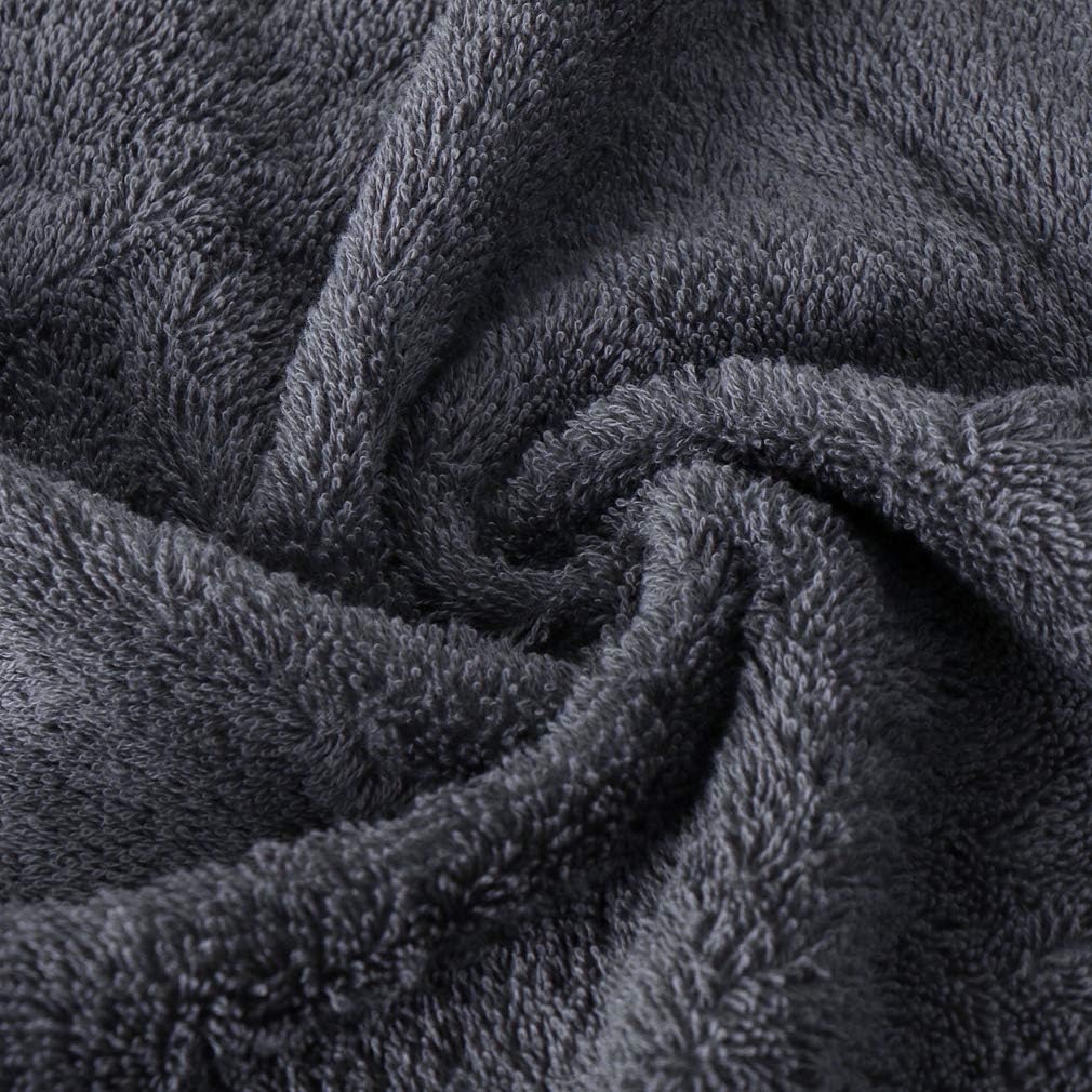 Sunshinejing 3-Piece Bath Towel Set - 55.1 x 28 Inch, 29.5 x 13.4 Inch, 12.6 x 12.6 Inch - 100% Cotton, Grey - Image 3