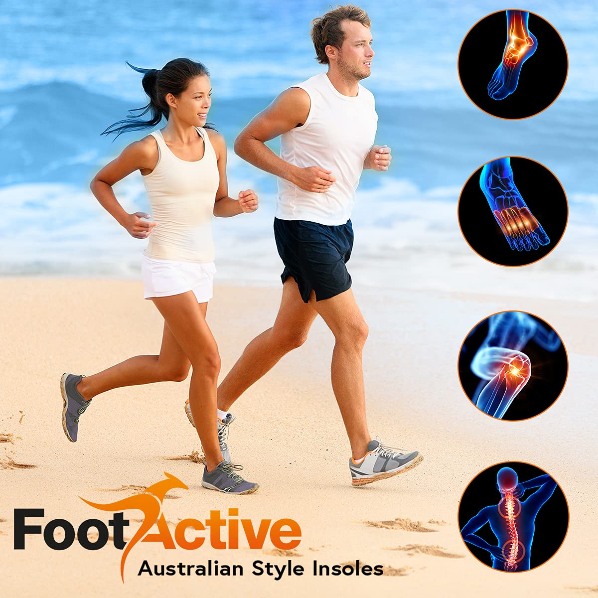 FootActive Wkładki sportowe, zielone, rozmiar 35/37 EU