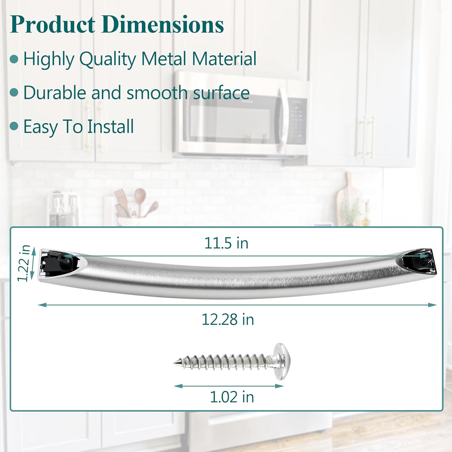 Upgrade DE94-02933A Microwave Door Handle for Samsung me19r7041fs me18h704sfs smh1816s Microwave - Replaces DE94-04309A DE64-02522A AP5622966 2448710 PS4239327 - Include 2 Screws