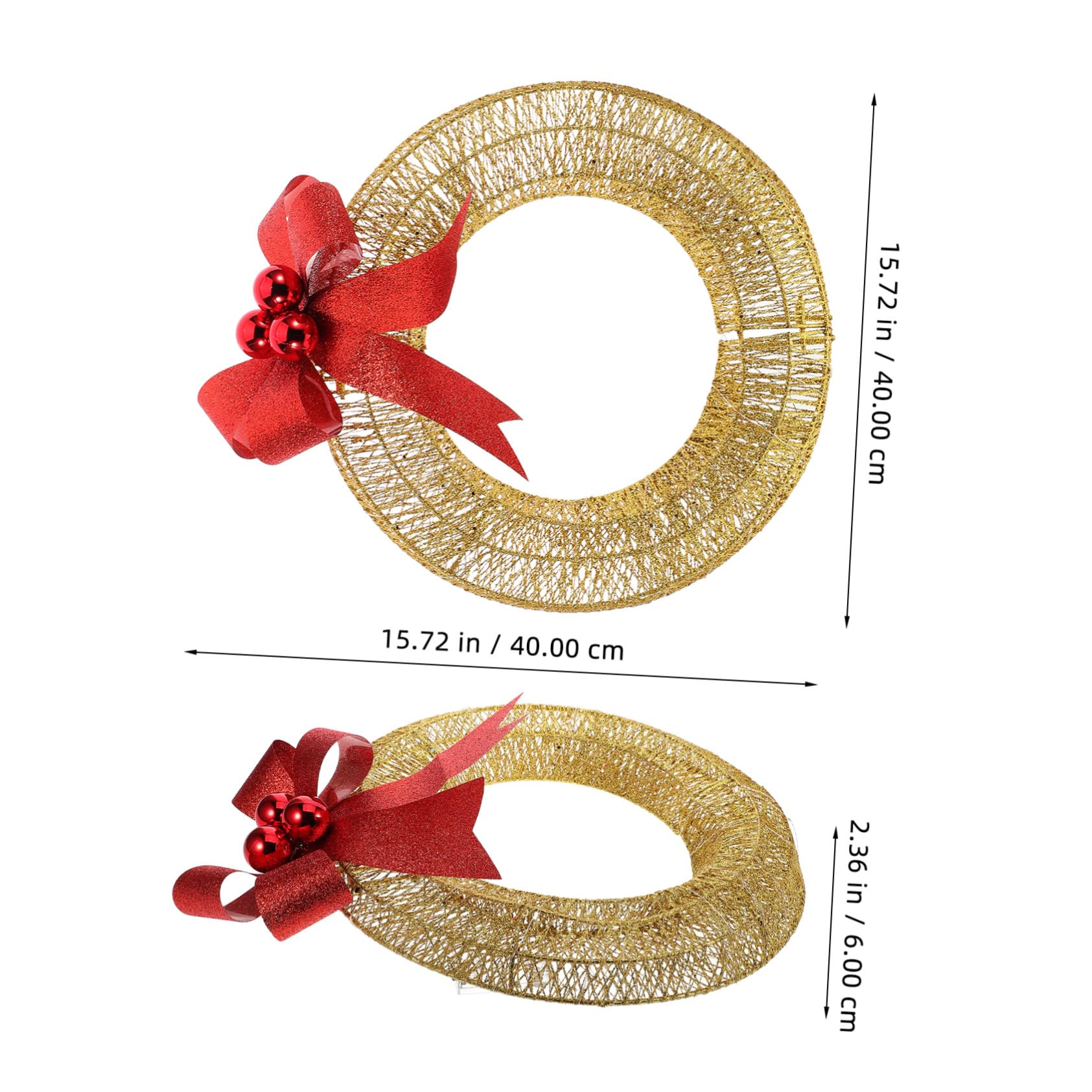 Leuchtender Winterfestkranz mit Warmweißen Led-lichtern Metallisch Schimmerndes Design für Weihnachtskranzdekoration Weihnachtsschleifenkranz für Innen und Außenbereich