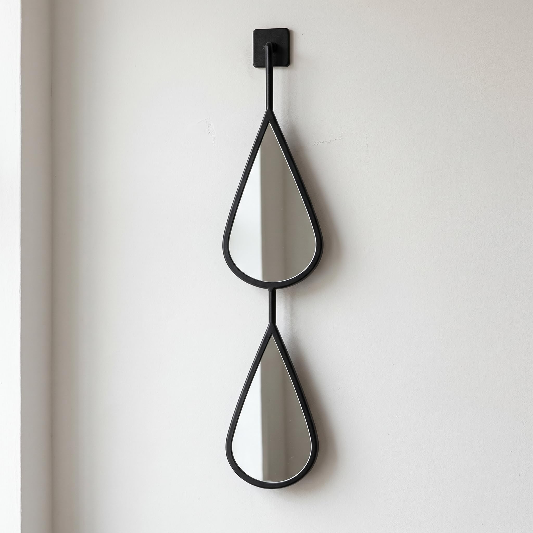 Specchio a Goccia in Metallo Set Specchio Parete Specchio Decorativo Specchio Ingresso Cura Artigianale in Metallo Resistente Estetica Raffinata, Argento, Moderno Semplice