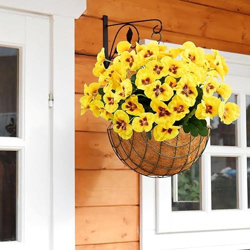 Miniatura 7 de Agusbagli 6 paquetes de flores artificiales, 11.7 pulgadas, resistentes a los rayos UV, margaritas de flores silvestres pequeñas, no se decoloran,