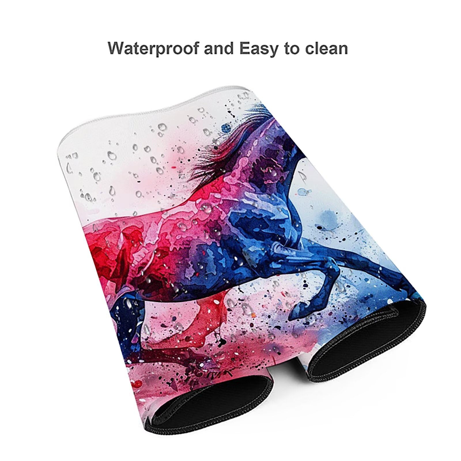 Caballo Alfombrilla Ratón Gaming XXL 1500 x 800 mm, Alfombrilla Gaming Color Mousepad con Base de Goma Antideslizante, Impermeable Desk Mat para Teclado y Raton, Accesorios Gaming, Regalos 4-M