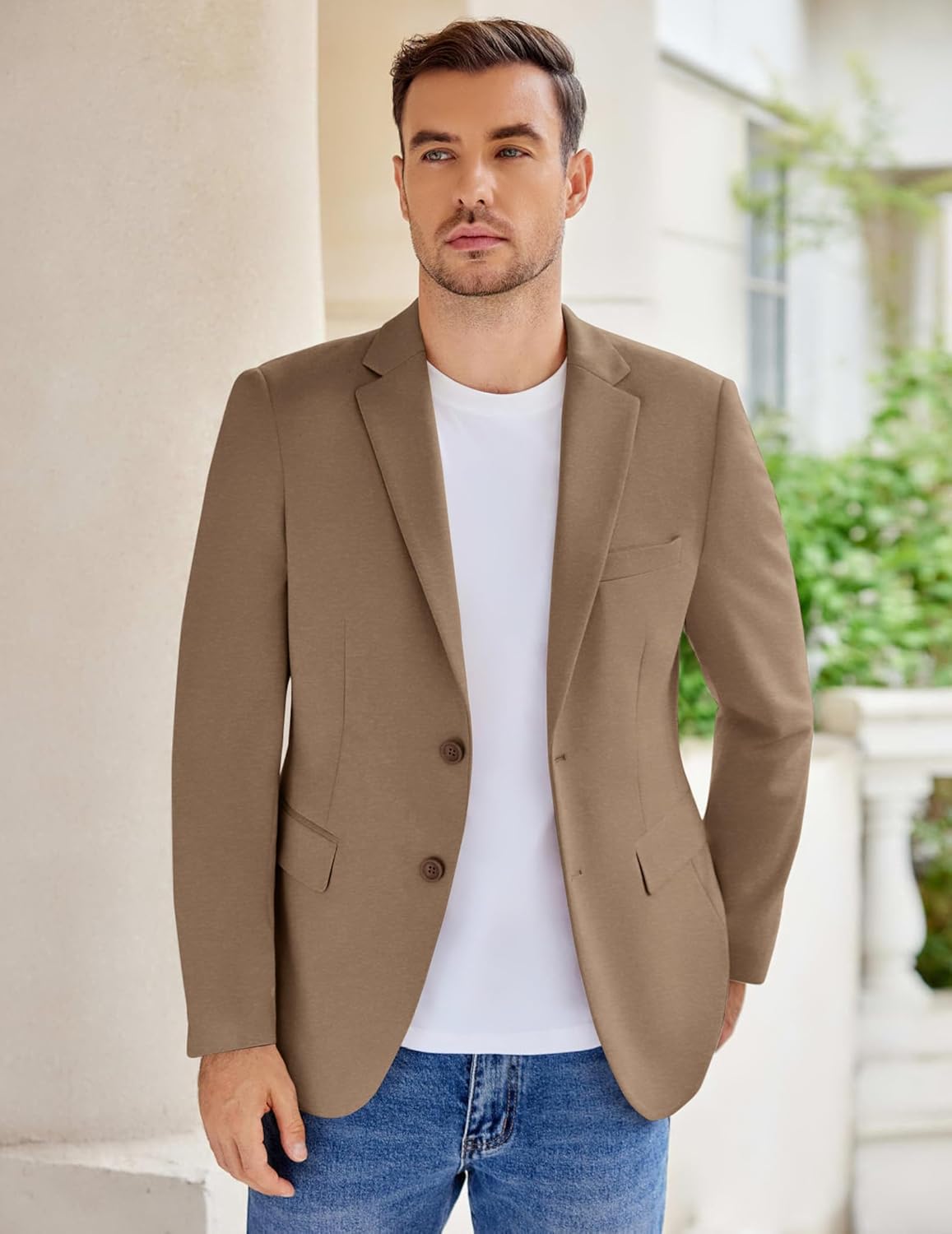 COOFANDY Men's Casual Knit Blazer Stretch Slim Fit Sport Coat Two Button Lightweight Suit Jackets - Image 8