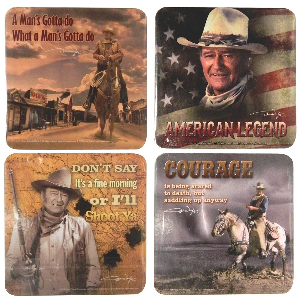 Midsouth ProductsJohn Wayne Coasters -Set of four: American Legends- Courage- I'll Shoot...- Man's Got...
