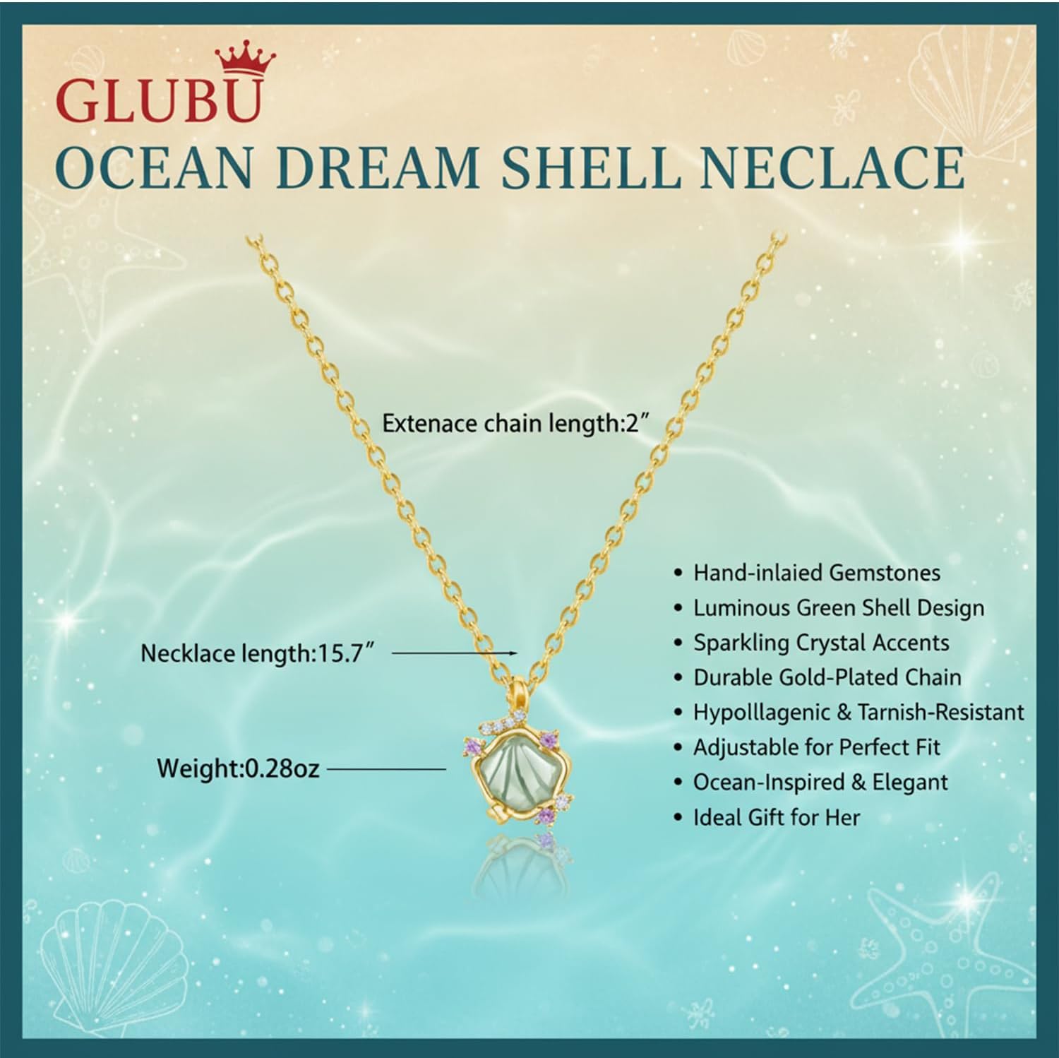 14K gold plated Dainty Necklace for Women Inspirational necklace Gifts for family and friends Ocean Beach Summer Jewelry Gift Everyday Layering - Image 6