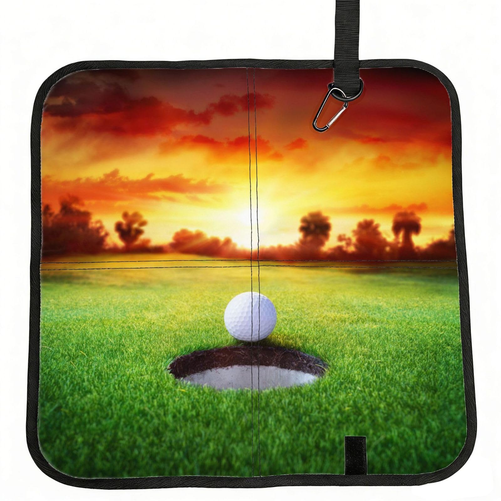 ERCgad Sport Golf Ball Sunset Tree Print Foldable Seat Cushion Portable Chair Pad Lightweight Travel Outdoor Office Home