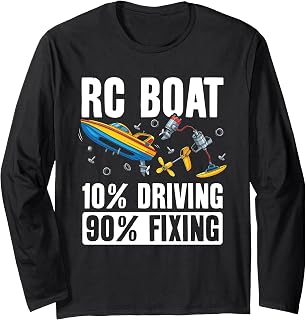 RC Boat Model Graphic for RC Captains Long Sleeve T-Shirt