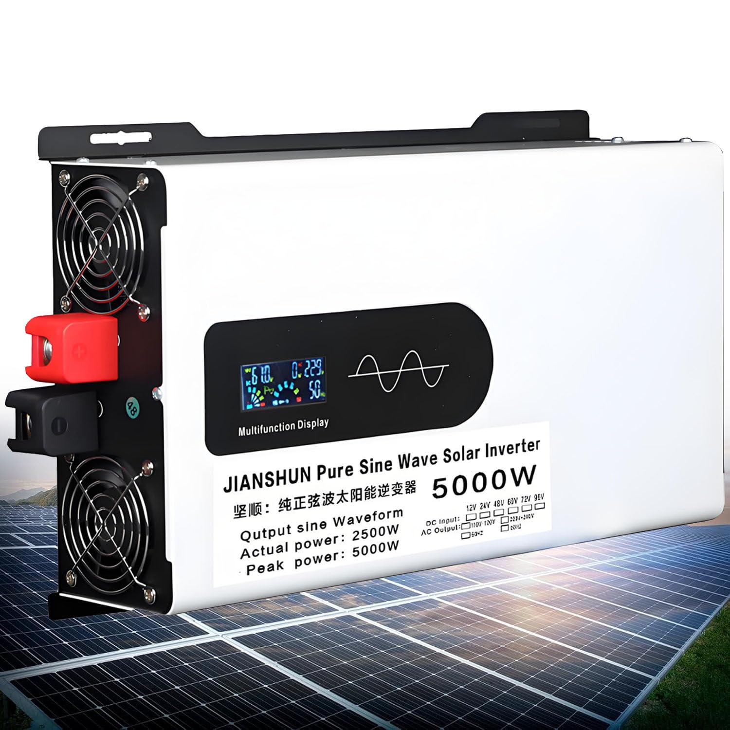 Inversor Solar híbrido de 5000 W a 12 000 W, inversor de Fase Dividida de CC 12 V/24 V/48 V/60 V/72 V, 96 V a 110 V/220 V CA, inversores de Onda sinusoidal Pura, inversores Paralelos 5000W-72V