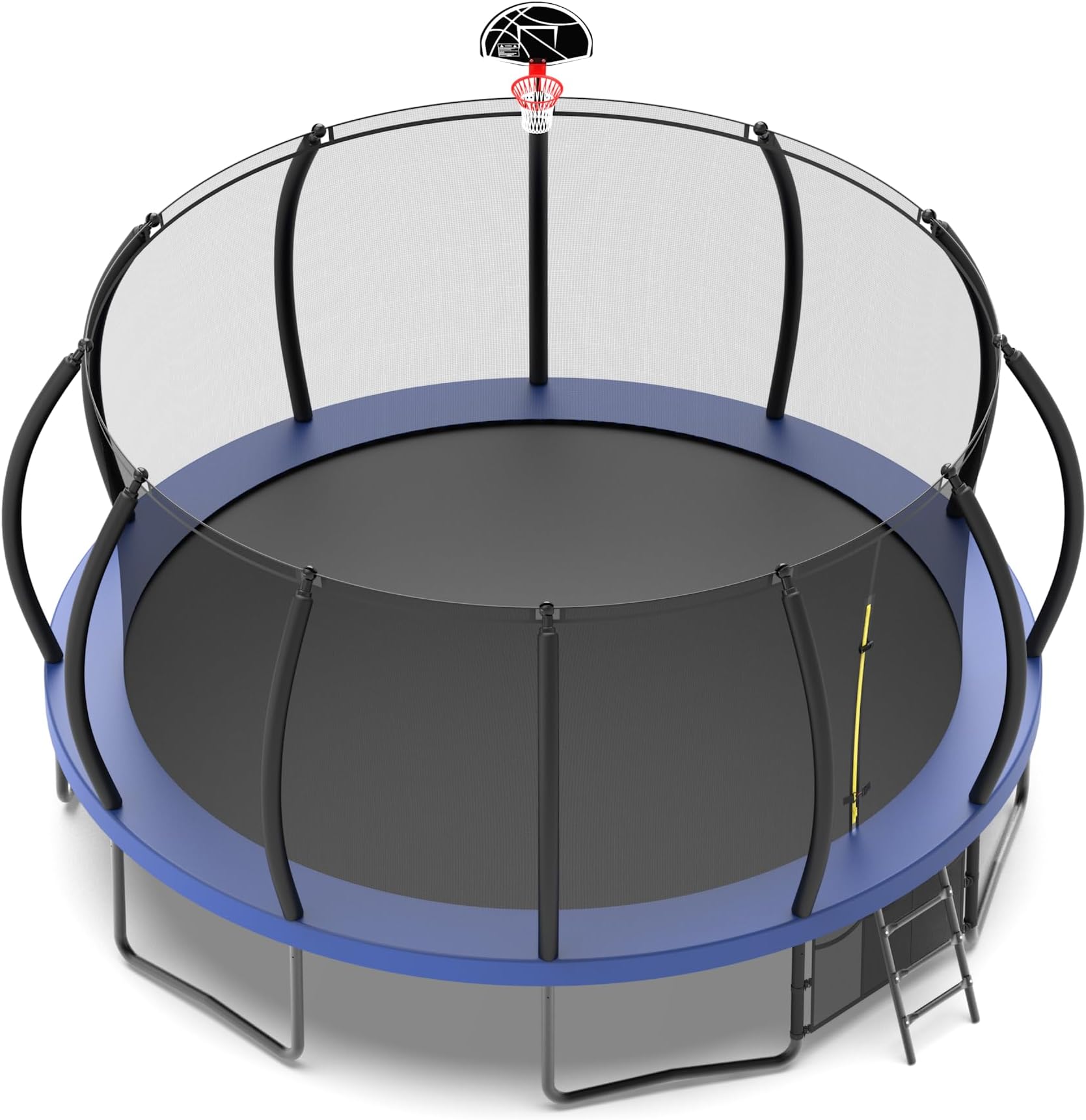DHHUTrampoline 15FT Trampoline with Enclosure - Recreational Trampolines, Kids Outdoor Trampoline with Basketball Hoop and Ladder - ASTM Approval Outdoor Trampoline for Kids