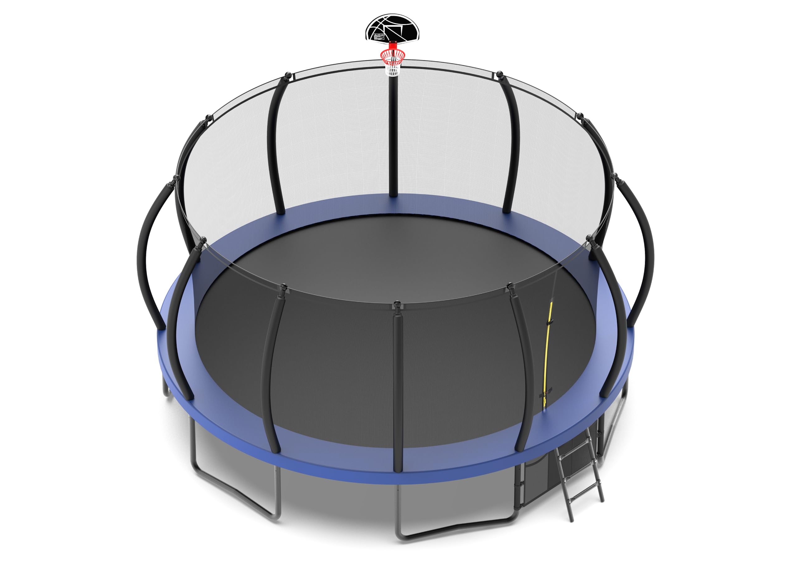 DHHUTrampoline 15FT Trampoline with Enclosure - Recreational Trampolines, Kids Outdoor Trampoline with Basketball Hoop and Ladder - ASTM Approval Outdoor Trampoline for Kids