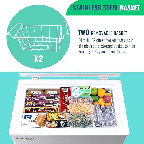 Miniatura 4 de Congelador de pecho pequeño mini congelador profundo superior puerta abierta con control electrónico Congelador compacto para hogares, garajes,