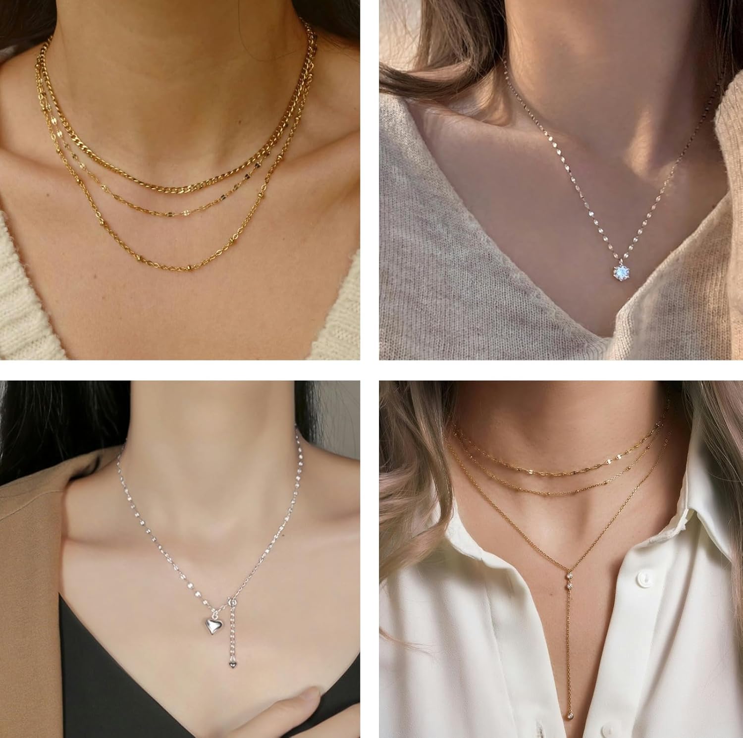 30 Pack Necklace Chains for Jewelry Making 16 Inch Three Colors Stainless Steel Jewelry Chain for Handcraft DIY Supply Findings - Image 7