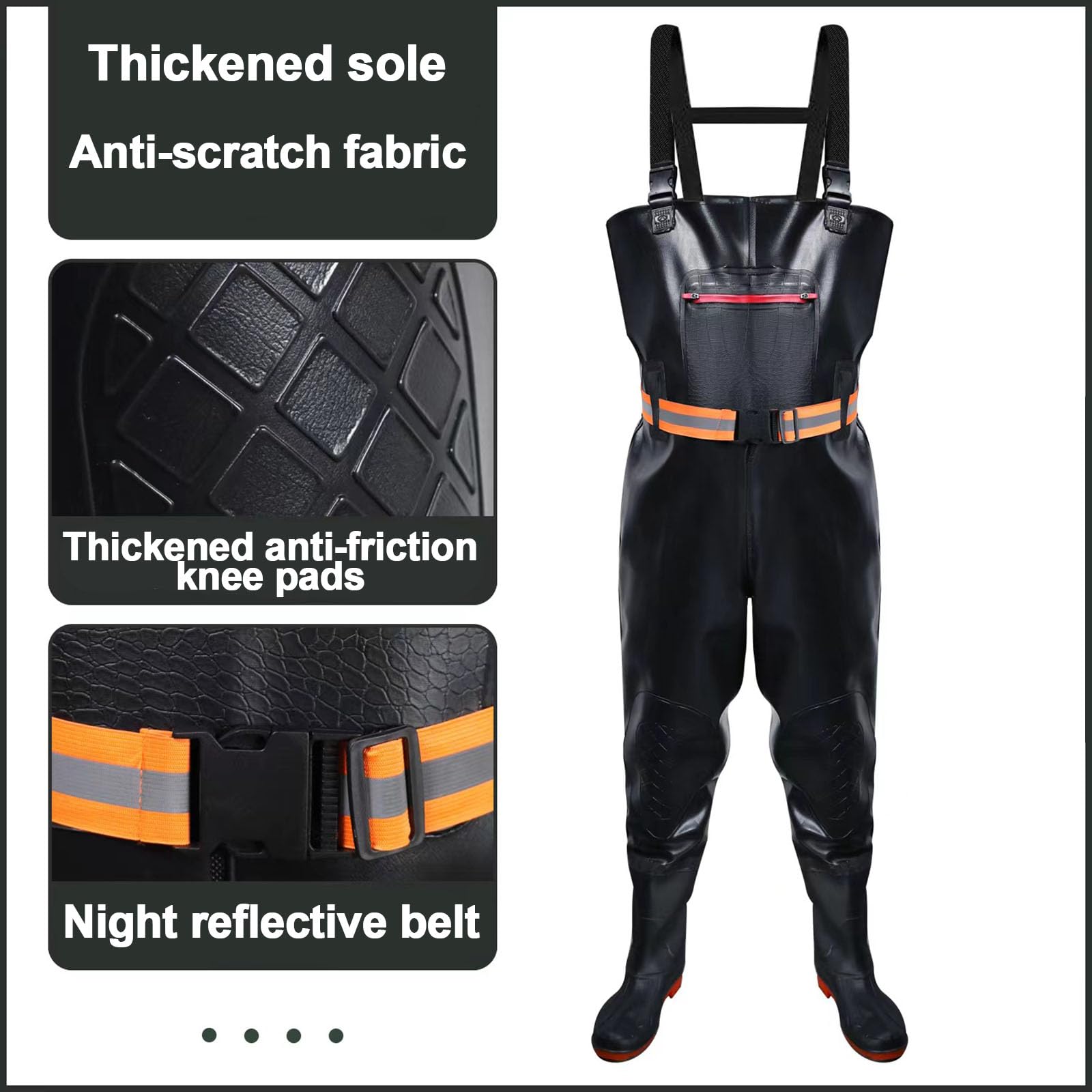 ENEN Waders Peche Homme Femme 36-46, Cuissarde de Peche Grande Taille, Nylon Composite PVC Pantalon de Bassin avec Bottes en Caoutchouc Antidérapant pour Les Travaux sous-Marins