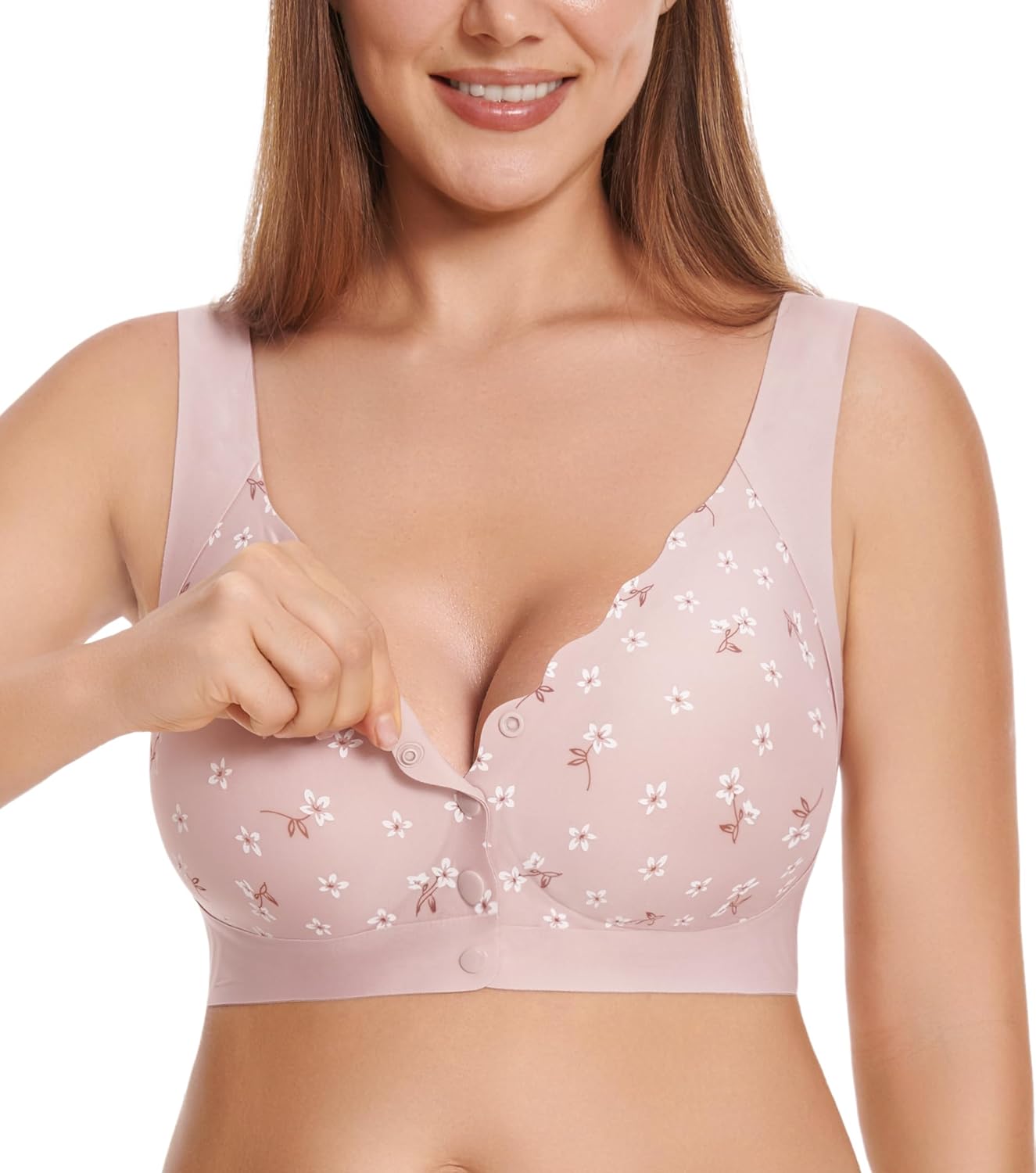 Seamless Daisy Bra for Women, Front Closure Jelly Bras Soft,Post Surgery Mastectomy Recovery,No Underwire Bralettes - Image 2