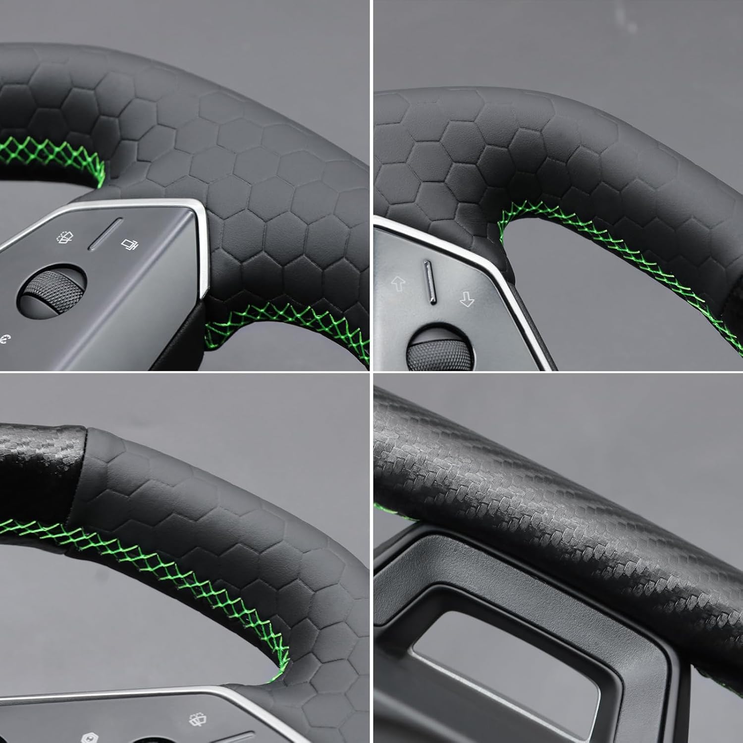 MEWANT Steering Wheel Cover for Tesla Cybertruck 2023-2025 Hand-Stitched Steering Wheel Wrap Tesla Cybertruck Accessories