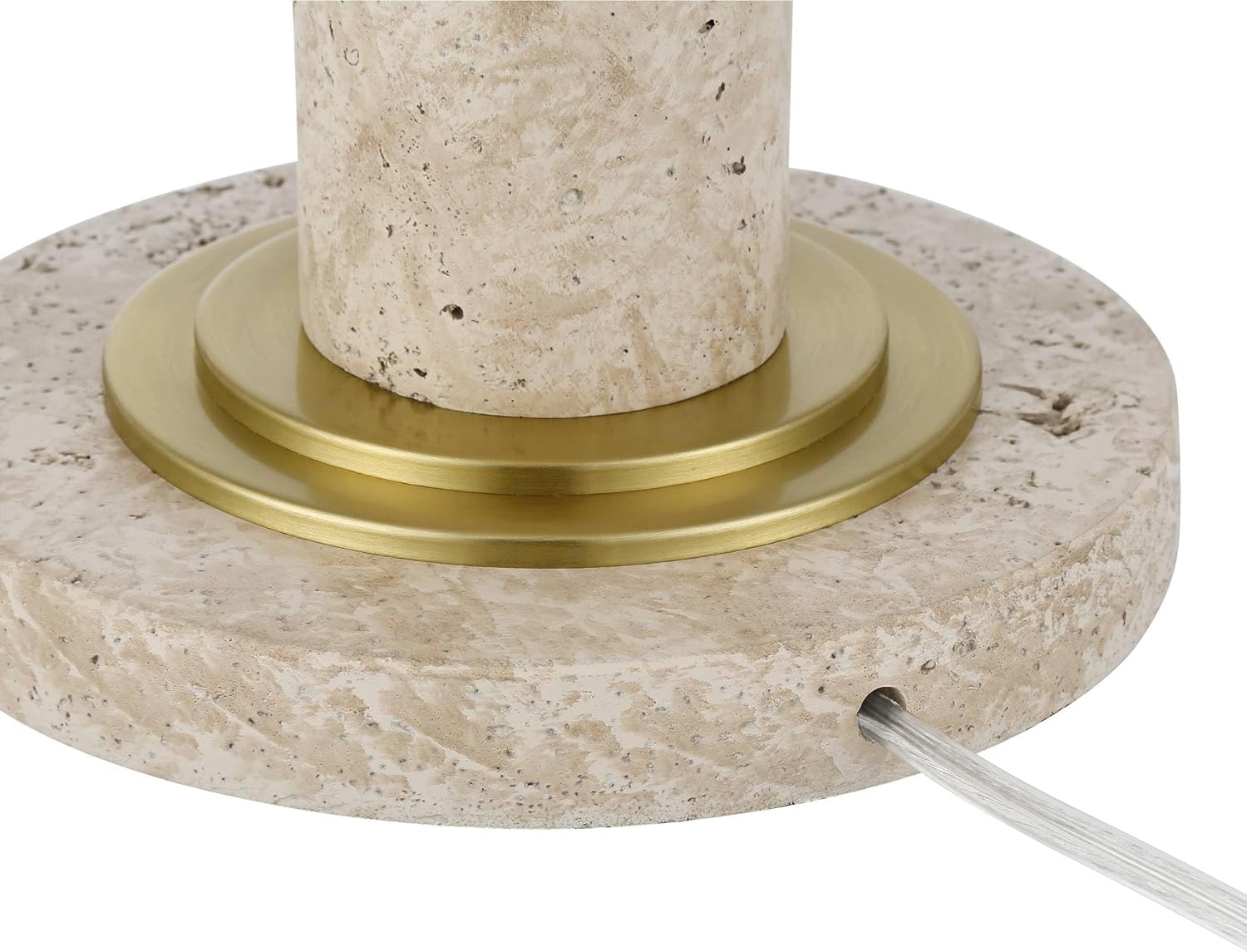 Possini Euro Design Chanterelle 24 1/2" High Mushroom Mid Century Modern Table Lamp Pull Chain Beige Faux Stone Finish Single Brass Dome Shade Living Room Bedroom Bedside Nightstand House Office