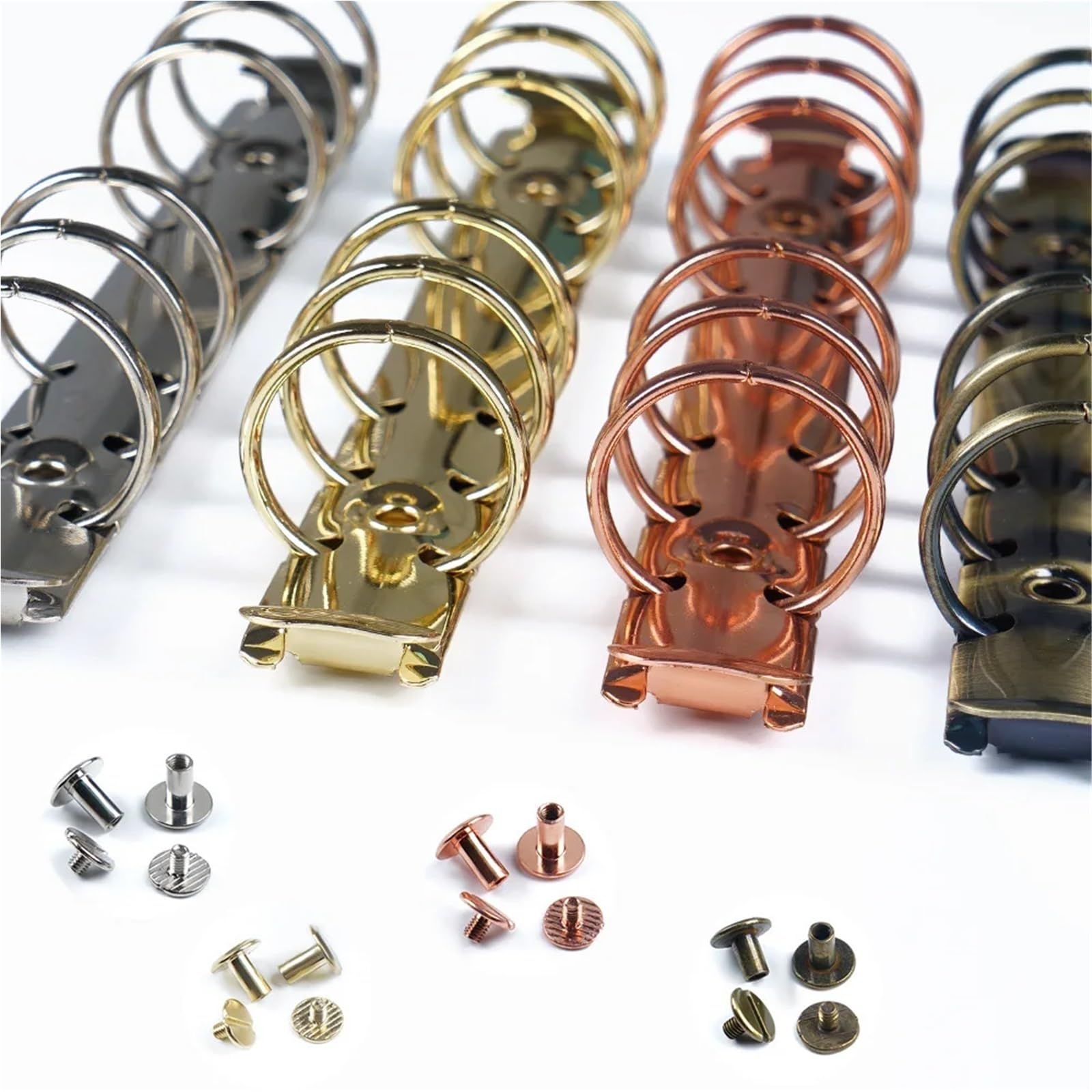 5 clip in metallo per raccoglitori da 30 mm e 25 mm, A5, A6, A7, 6 fori, anelli di ricambio per raccoglitori economici, perfetti per nizing notebook e documenti.