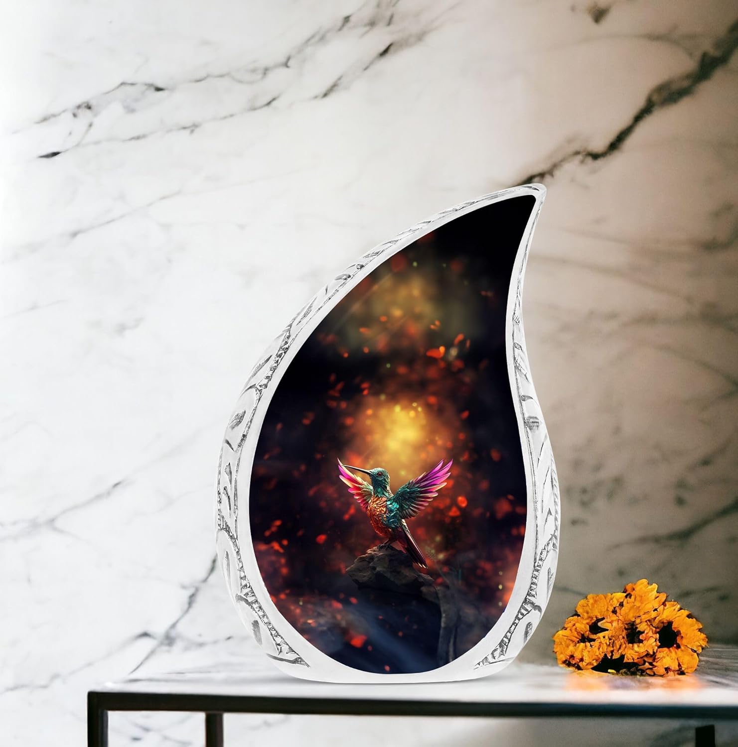 Humming Bird Large Ashes Urn - Memorial Urn for Adult Cremation Remains