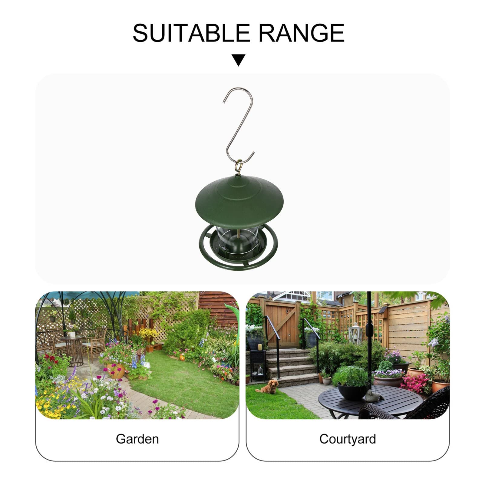 YARNOW 2 Set Mangiatoia Per Uccelli Gancio Alimentatore Di Cardi Gabbia Nidificazione Carillon Selvatico Cibo Che Serve Vassoio Porti Di Alimentazione Degli Uccelli Green Plastica
