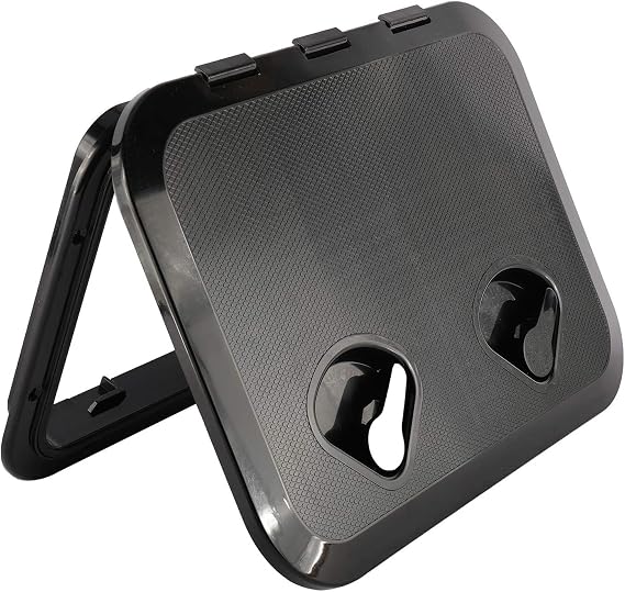 YaeMarine 17-1/4x12-3/8'' Marine Boat Deck Access Hatch & Lid, Black (440mm x 315mm)
