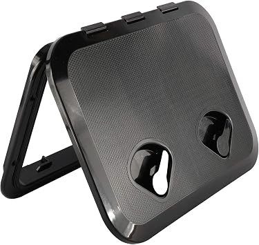 YaeMarine 17-1/4x12-3/8'' Marine Boat Deck Access Hatch & Lid, Black (440mm x 315mm)