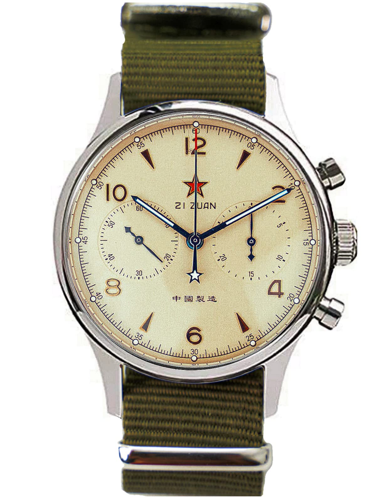Sugess SU1962Z40X Herren-Chronograph mit Schwanenhals und Seemöwe 1962 (neue Möwe 1963), 40 mm, leuchtendes Saphirglas, echtes Nylonband, ST1901, Uhrwerk
