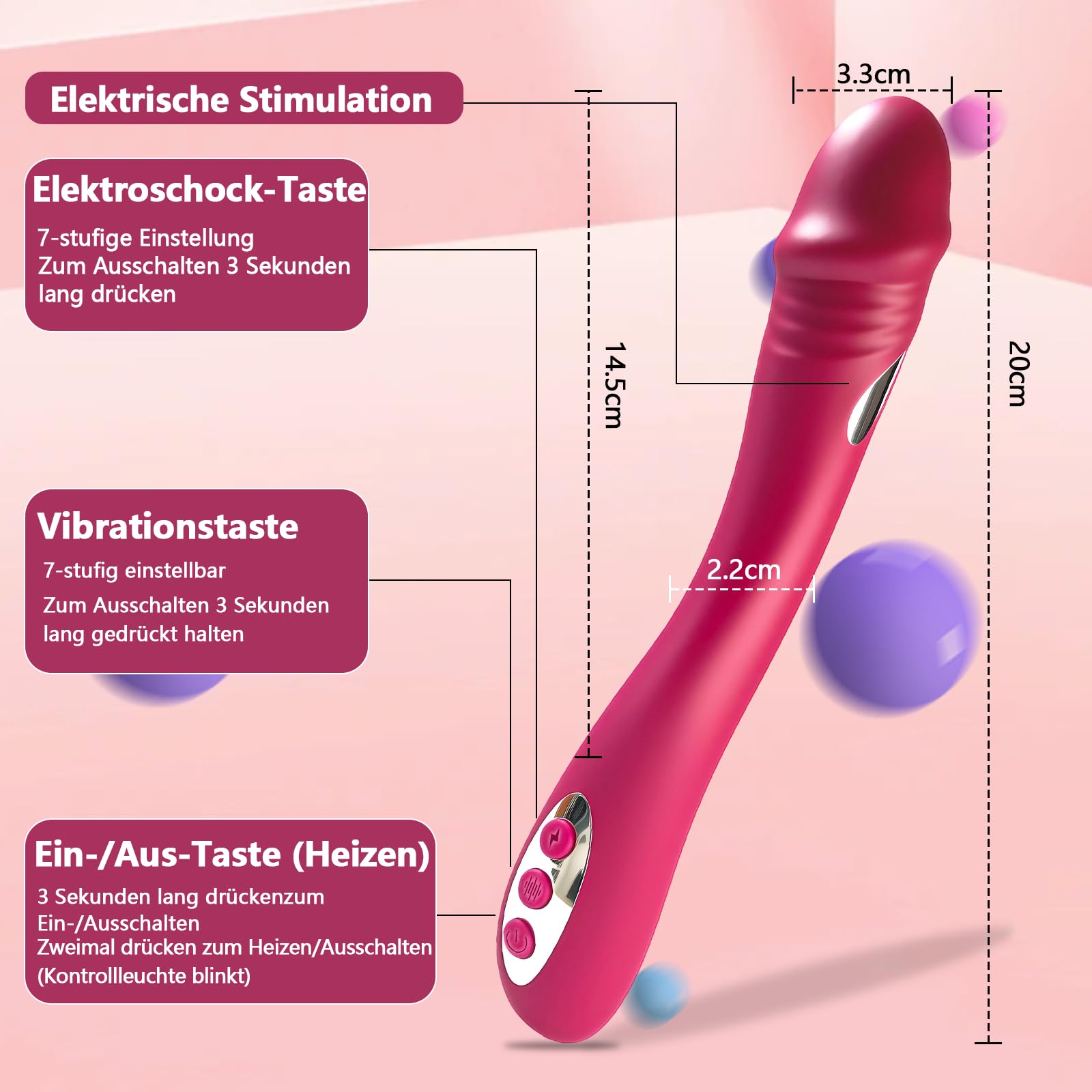 Vibrador para Electroestimulación Vibradorador Mujer Juguetes con 7 Modos de Vibradores y Electroshock Estimulación Femenino Sex Toýs Estimulador del Clítoris y Punto G Dildo Vagina Vibradores