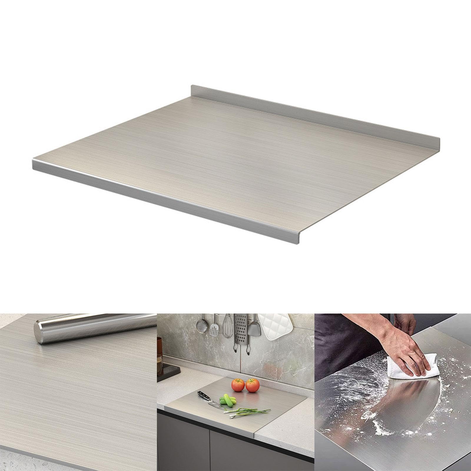 Schneidebrett Edelstahlbrett Tranchierbrett Teigunterlage Arbeitsbrett Hygienisch Und Geruchsneutral für Den Täglichen Gebrauch Zum Hacken Und Vorber, 50cmx40cm