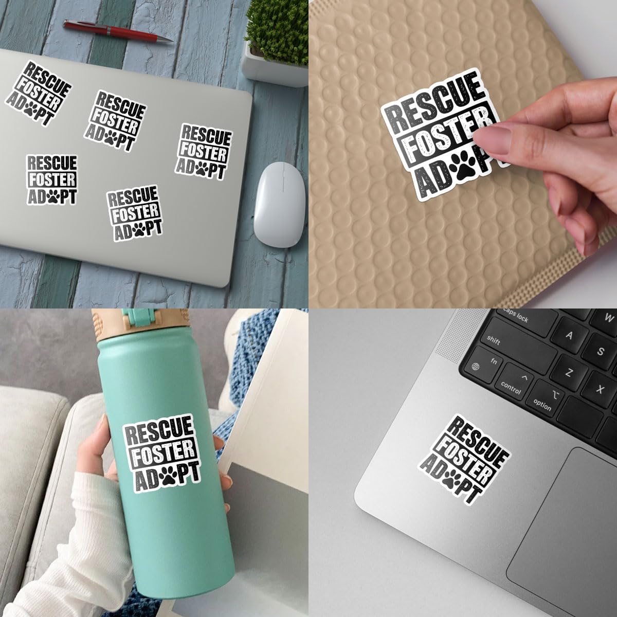 3 Pcs Rescue Foster Adopt Bold Font Dog Stickers, Animal Welfare Vinyl Decals for Laptop, Notebook, Journal, Car Bumper, Tablet, Gift for Rescue Volunteers, Shelter Supporters 3 Inches - Image 6