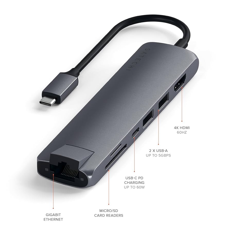 Satechi USB-C Dual Multimedia Hub ハブ Amazon.com: Satechi USB C Hub Dual Multimedia Adapter, USB C