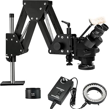 7X-45X Jewelry Stereo Microscope with LED Ring Light