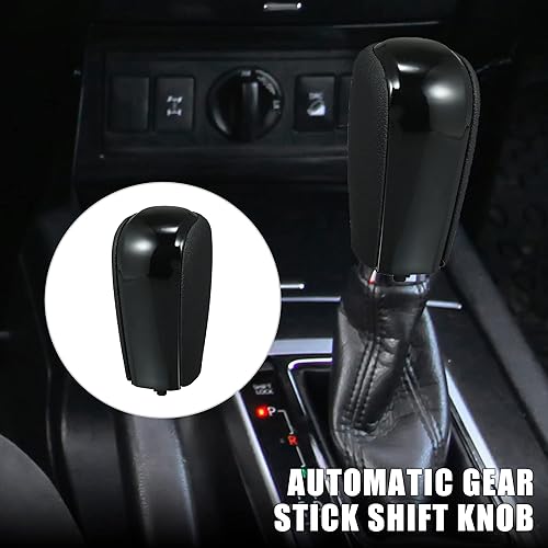 Miniatura 2 de X AUTOHAUX Pomo de palanca de cambios automático para Toyota Land Cruiser Prado para Lexus GX460 2010-2013 2015-2019 piel sintética negra corta