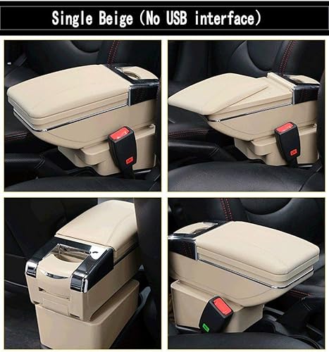 Miniatura 3 de Reposabrazos de cuero del coche piezas interiores consola central reposabrazos caja asiento consola para Nissan marzo 2010 2011 2012 2013 2014 2015