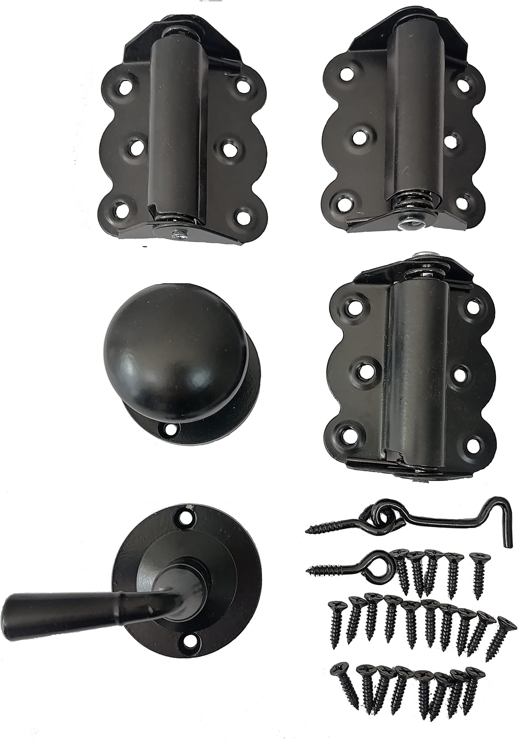 Kimberly Bay Screen Door Hardware Kit with Self-Closing Hinges, Black